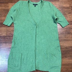 Eileen Fisher Green Large Short Sleeve Cardigan Sweater
